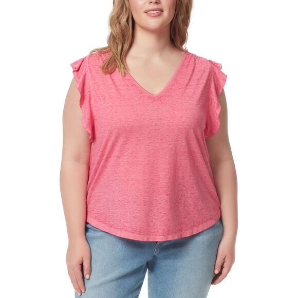 Jessica Simpson Trendy Plus Size Odin Ruffle Sleeve T-Shirt - Picture 1 of 3